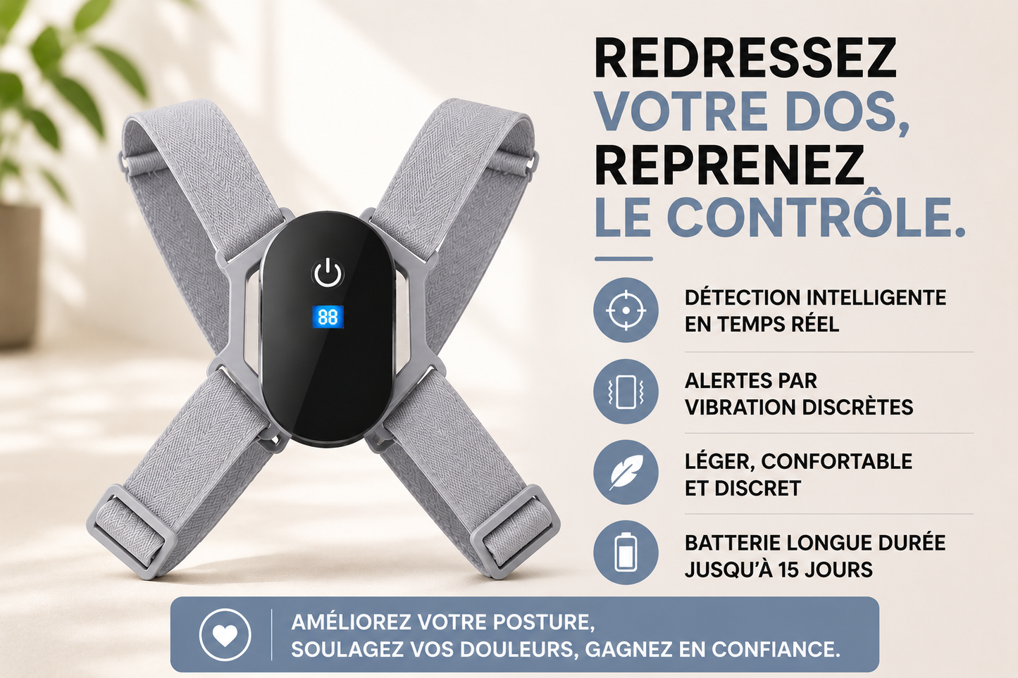 Ergonex™ | Correcteur de Posture Intelligent